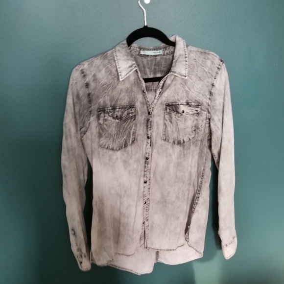 Maurices Tops - Acid-Wash Overshirt